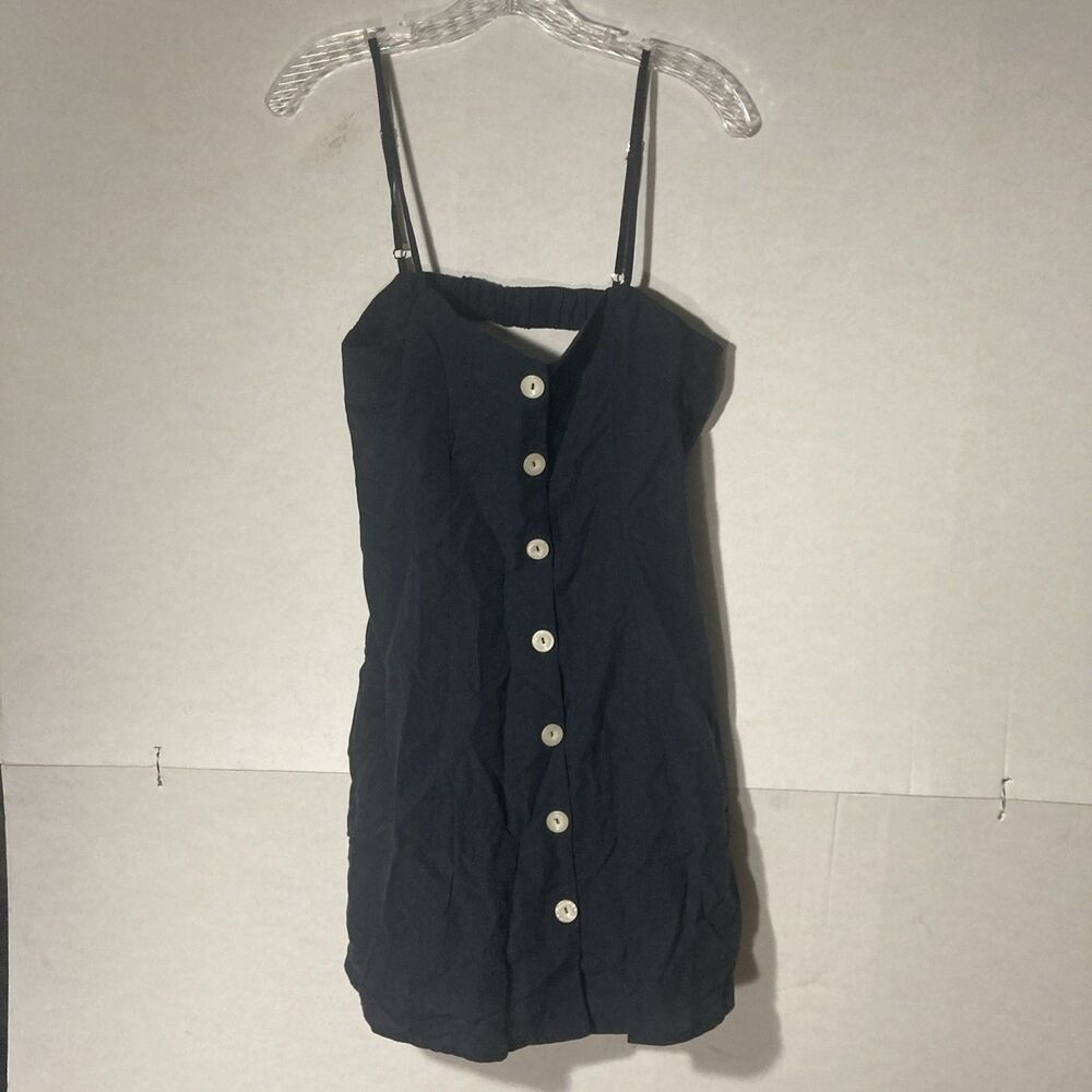 SAM & LAVI blue button front spaghetti strap dress S